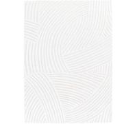 The Deco Factory Alfombra suave con relieve de curvas color crema 200x290