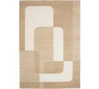 The Deco Factory Alfombra suave con relieve moderno gráfico beige 160x230