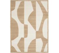 The Deco Factory Alfombra suave con relieves geométricos beige 160x230