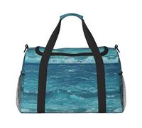 The Deep Blue Sea - Bolsa de lona con estampado de mar para viajes, bolsa de hombro para fin de semana, bolsa deportiva para gimnasio para hombres y mujeres