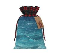 The Deep Blue Sea - Bolsas de Navidad con cordón para aperitivos, bolsas reutilizables para regalos navideños, talla S