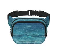 The Deep Blue Sea Fitness - Bolsa de hombro de viaje de moda e informal, riñonera cuadrada de doble capa, color negro, talla única, Negro, One Size