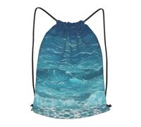 The Deep Blue Sea - Mochila deportiva con cordón ajustable, adecuada para gimnasio y viajes, Negro, pequeño