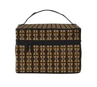 The Deep-Eyed Leopard - Neceser de maquillaje estampado para mujer, organizador grande de artículos de aseo para viajes