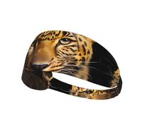 The Deep-Eyed Leopard Picture Diadema elástica para ejercicio, diadema para hombres y mujeres, banda para el pelo para yoga y fitness