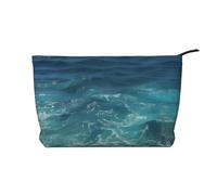 The Deep Ocean - Bolsa de cosméticos de pana con estampado de océano profundo, bolsa de almacenamiento impermeable de gran capacidad para artículos de tocador, Black, Talla única