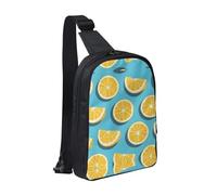 The Deep Ocean - Bolsa de pecho con doble bolsillo, perfecta para conciertos, deportes, viajes, ciclismo y senderismo, mochila cruzada, Cuñas de limón, Talla única