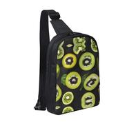 The Deep Ocean - Bolsa de pecho con doble bolsillo, perfecta para conciertos, deportes, viajes, ciclismo y senderismo, mochila cruzada, Kiwi verde, Talla única