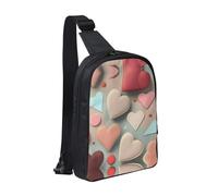 The Deep Ocean - Bolsa de pecho con doble bolsillo, perfecta para conciertos, deportes, viajes, ciclismo y senderismo, mochila cruzada, Patrón de amor, Talla única