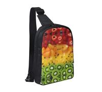 The Deep Ocean - Bolsa de pecho con doble bolsillo, perfecta para conciertos, deportes, viajes, ciclismo y senderismo, mochila cruzada, Fruta fresca, Talla única