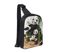 The Deep Ocean - Bolsa de pecho con doble bolsillo, perfecta para conciertos, deportes, viajes, ciclismo y senderismo, mochila cruzada, Pandas of Father and Son, Talla única