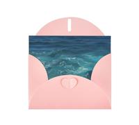 The Deep Ocean - Tarjeta horizontal con sobre en forma de corazón rosa y escribe varios saludos navideños