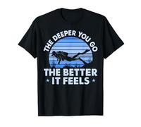 The Deeper You Go Funny Retro Buceo Divers Ocean Lovers Camiseta