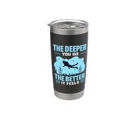 The Deeper You Go The Better It Feels Scuba Fun Diver Diving Vaso térmico de acero inoxidable de doble pared
