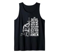 The Devil Saw Me Thought He'd Won Christian Religious Saying Camiseta sin Mangas