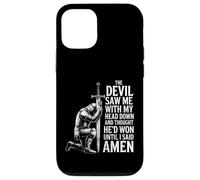 The Devil Saw Me Thought He'd Won Christian Religious Saying Carcasa para iPhone 12/12 Pro