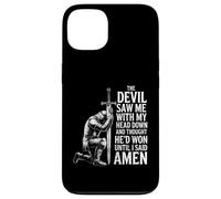 The Devil Saw Me Thought He'd Won Christian Religious Saying Carcasa para iPhone 13