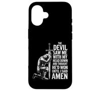 The Devil Saw Me Thought He'd Won Christian Religious Saying Carcasa para iPhone 16