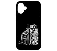 The Devil Saw Me Thought He'd Won Christian Religious Saying Carcasa para iPhone 16 Plus
