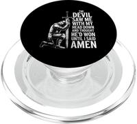 The Devil Saw Me Thought He'd Won Christian Religious Saying PopSockets PopGrip para MagSafe