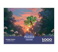 The Dew on The Four-Leaf Clover Is Shining 1000 Stück Ökopapier Puzzle Glistening Clover Lebendige Bilder Familienspiel Puzzles Als Geburtstagsgeschenke 52x38cm/1000pcs