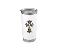 The Diamonds Monogram Gold Cross Vaso térmico de acero inoxidable de doble pared