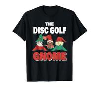 The Disc Golf Gnomo Divertido Navidad Frisbee Golf Player Camiseta gráfica económica, Hombre, Negro, S