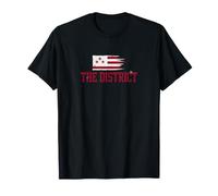 The District Washington DC - Bandera híbrida Vintage Grunge Camiseta