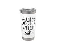 The Doctor Witch Médico Bruja Halloween Disfraz Vaso térmico de acero inoxidable de doble pared