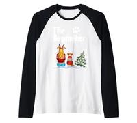 The Dogmother Corgi Dog Mom Christmas Funny Puppy Xmas Camiseta Manga Raglan