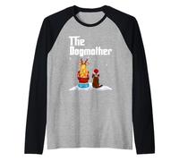 The Dogmother Dachshund Dog Mom Christmas Puppy Xmas Camiseta Manga Raglan