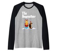 The Dogmother German Shepherd Dog Mom Christmas Puppy Xmas Camiseta Manga Raglan