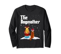 The Dogmother Golden Retriever Dog Mom Christmas Puppy Xmas Manga Larga
