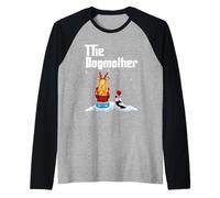 The Dogmother Papillon Dog Mom Christmas Puppy Xmas Camiseta Manga Raglan