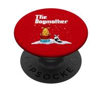 The Dogmother Papillon Dog Mom Christmas Puppy Xmas PopSockets PopGrip Adhesivo