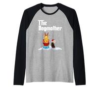 The Dogmother Yorkshire Terrier Dog Mom Christmas Xmas Camiseta Manga Raglan