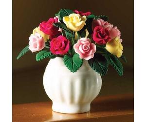 The Dolls House Emporium Mixto Sommerrosen en un Blancas Olla