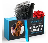 The Doodle Brush - Cepillo para perros doodle, cepillo tipo slicker para perros Cockapoo, Goldendoodle, Poodle cepillo desenredante para perros, cepillo para perros de pelo largo (Pasador extra largo)