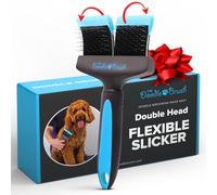 The Doodle Brush - Cepillo Tipo Slicker para Perros Doodle, Cockapoo, Goldendoodle, Poodle - Desenredante para Pelo Largo (Doble Cabezal)