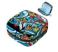 The Doodle Car Art Painting - Bolsa de almacenamiento para servilletas sanitarias, bolsa de almohadilla menstrual portátil con cremallera para adolescentes, niñas, mujeres y mujeres