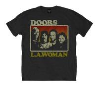 The Doors - Camiseta LA Woman para Adultos Unisex (L) (Negro)