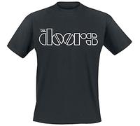The Doors Logo Hombre Camiseta Negro 100% algodón Regular