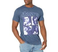 The Doors Squares Photo T-Shirt Camiseta, Azul Marino, S para Hombre