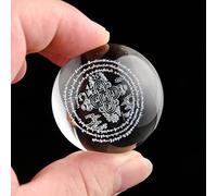 The Dragon King Temple City Liberation K9 Bola de cristal Mani Stone Sánscrito Liberación Hechizo Feng Shui Budista Lucky Accesorios, 4 cm