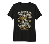 The Dragon US 129 TN NC USA - Motocicleta con diseño Desgastado Camiseta Premium