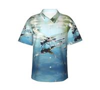 The Dragonfly Flies Low. Camisa de manga corta para hombre, estilo hawaiano, camisa de viaje de verano, S-3XL, Negro, XXL
