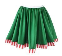 The Dragons Den Disfraz de elfo de Papá Noel para adultos, bastón de caramelo y falda verde patinadora [S-M]