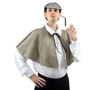 The Dragons Den Disfraz de policía victoriano Sherlock para adultos, 3 piezas