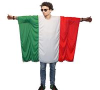 The Dragons Den Poncho de bandera italiana, unisex, talla única, para disfraz de Italia