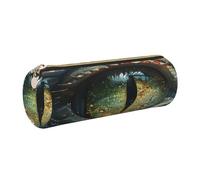 The Dragon's Green Eyes - Estuche de cuero delgado y estético, organizador de artículos de papelería con anillo de metal portátil, Gold, Talla única, Tarjetero